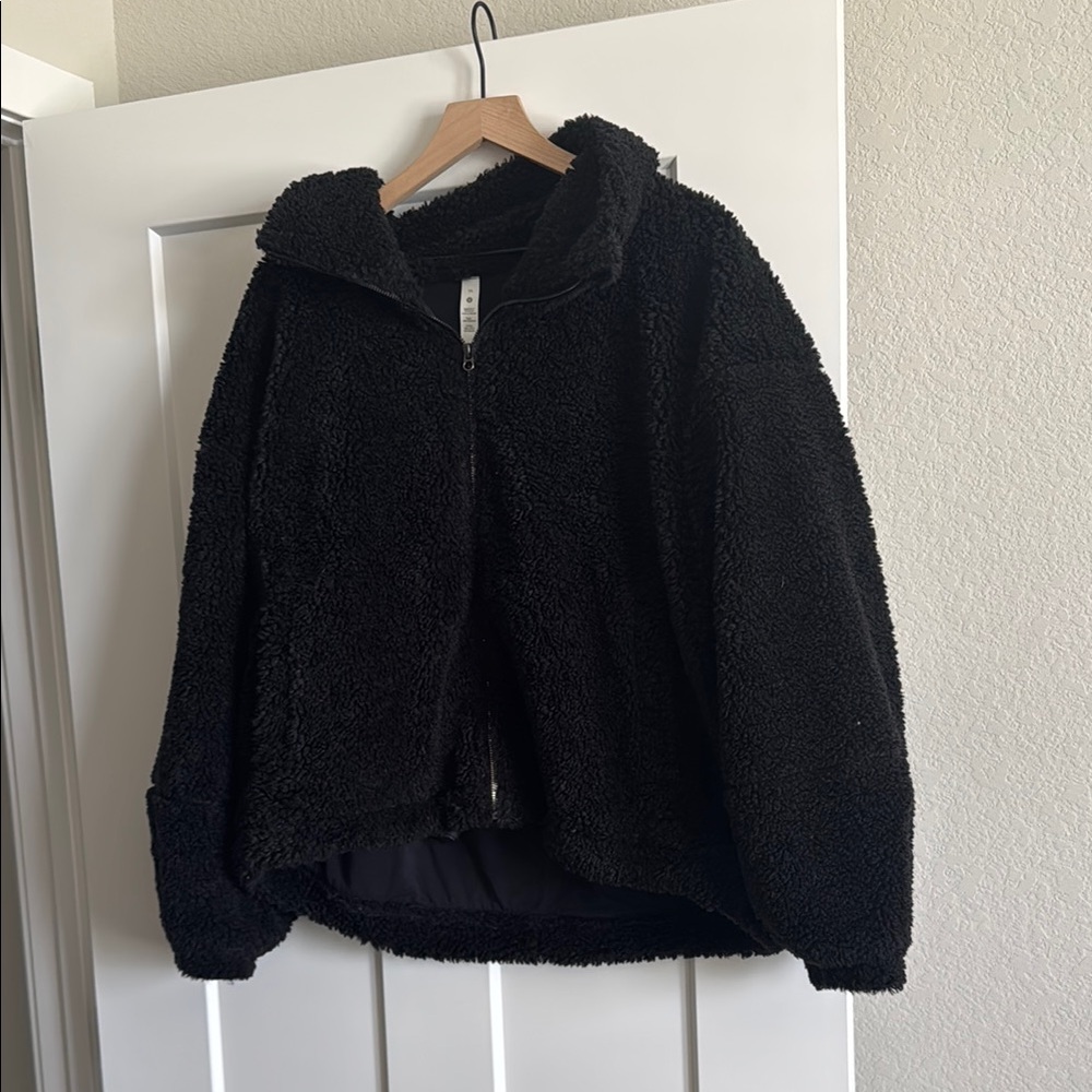 Lululemon Athletica Black Teddy Jacket Plush Cozy Zip-Up